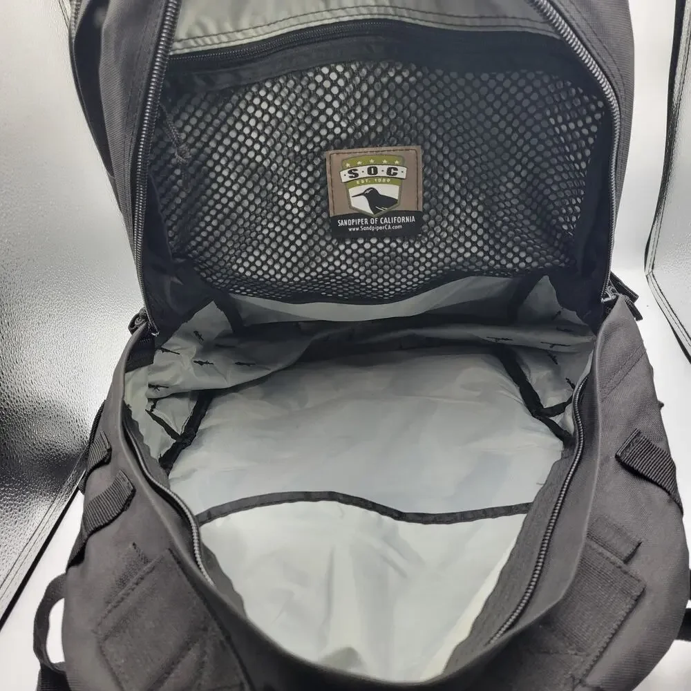 RARE SOC Sandpiper of California Black Military Tactical Backpack Blackout Bag
